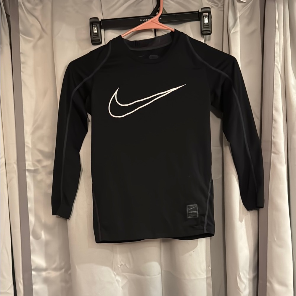 Nike Pro Kids Black Long Sleeve Dri-Fit Shirt